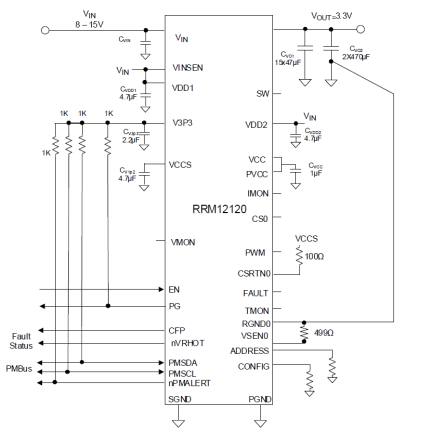 RRM12120 - Typical Application Circuit, 3.3V