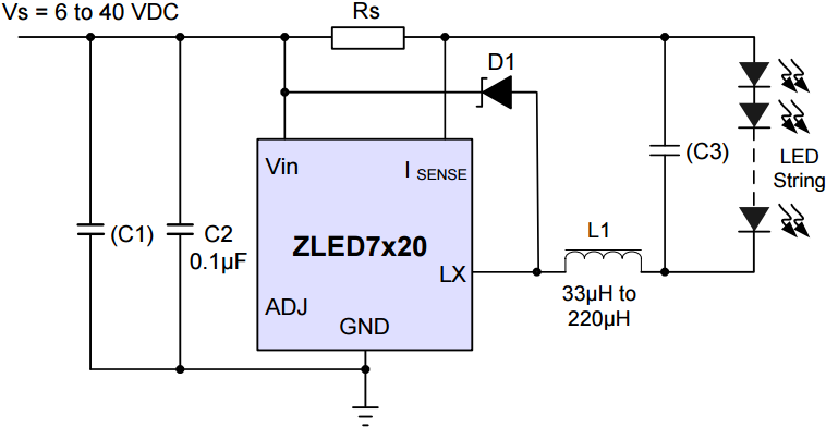ZLED7020 - Application Circuit