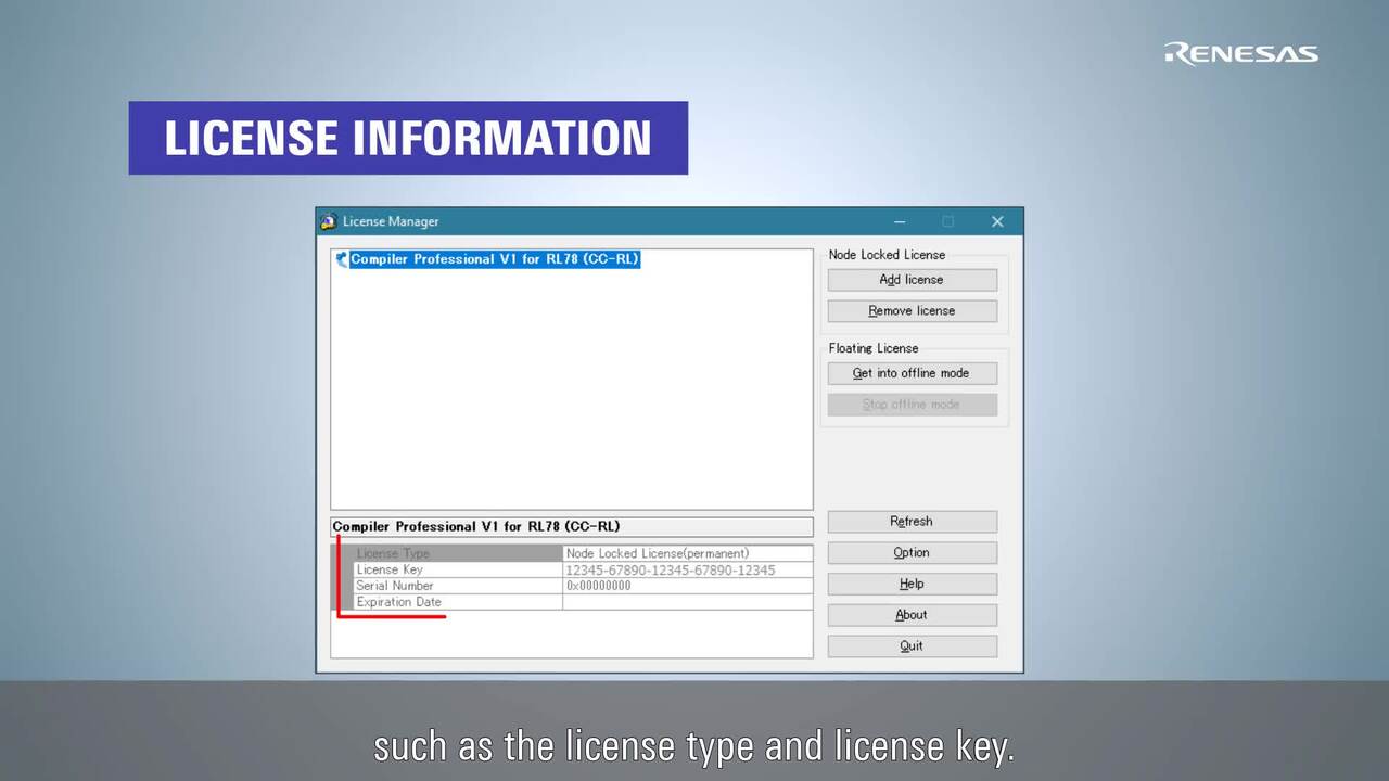 CC-RL/CC-RX/CC-RH Compiler Tutorial - How to Use a License Manager