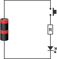 図3：マイコンを用いないLED点灯回路
