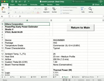 Open the Power Estimator File in Excel