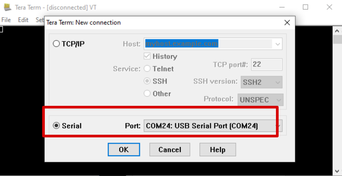 USB Serial Port on Tera Term