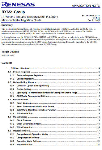 1 RX651 application note