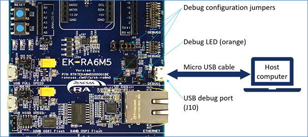 Verifying J-Link driver installation using EK-RA6M5 kit