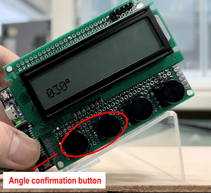 Angle confirmation button
