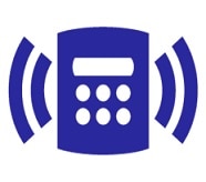 A device icon with waves spreading outward from left and right sides