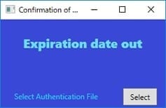 Expiration date out dialog