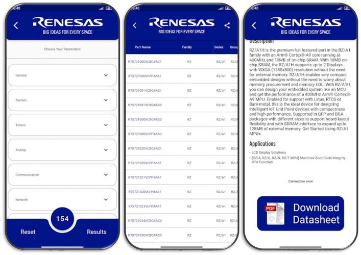 Renesas MPU ガイドアプリ | Renesas