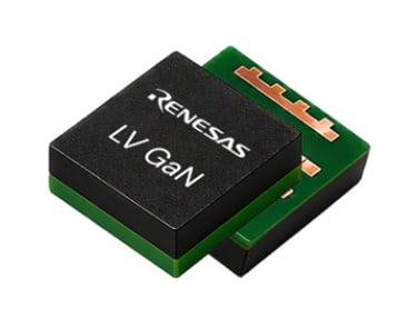Renesas REXGaN Low-Voltage GaN FET Chip image of the REXGaN low-voltage GaN FET.