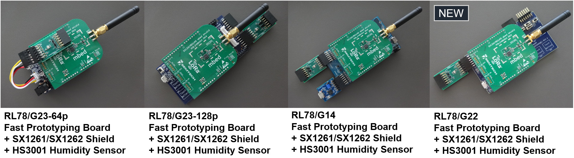 RL78/G23-64p, RL78/G23-128p, RL78/G14, RL78/G22 Fast Prototyping Board