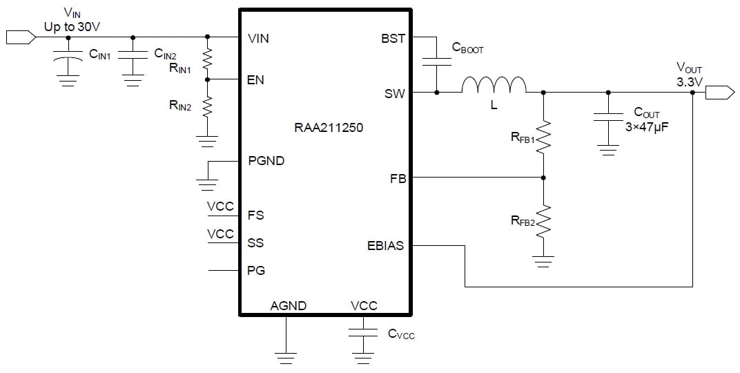 RAA211250 - Integrated FET 30V, 5A Synchronous Buck Regulator with ...