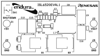 ISL6520EVAL1 Evaluation Board Layout