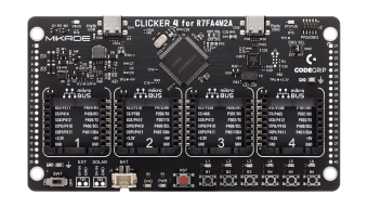 Clicker 4 for R7FA4M2AD3CFP board by MIKROE.