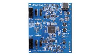 Top view of the RAA2P-COMBOARD communication board.