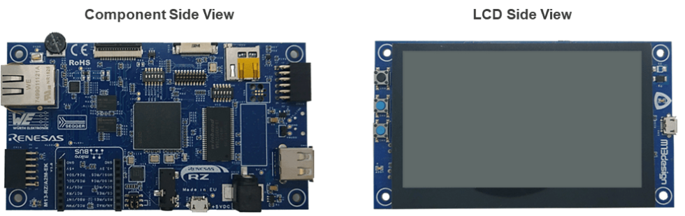 M13-RZA2M-EK Component Side View and LCD Side View