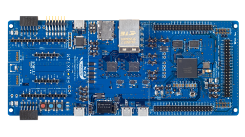 EK-RX74M board’s top view.