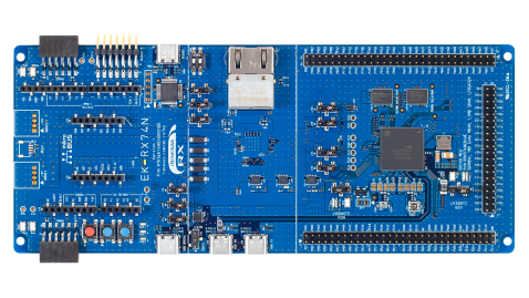 EK-RX74N board’s top view.