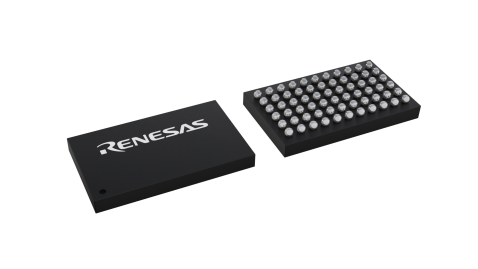 3D illustration featuring top and bottom views of LFBGA IC chip package with 66 lead count.