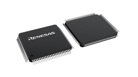 3D illustration featuring top and bottom views of LFQFP chip package with 100 lead count.