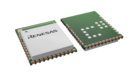 3D illustration featuring top and bottom views of module IC chip package with 45 lead count