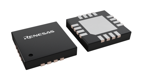 3D illustration featuring top and bottom views of QFN chip package with 16 lead count.