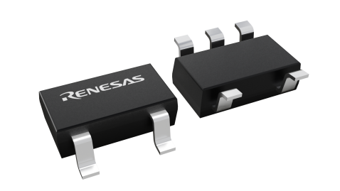 3D illustration featuring top and bottom views of SOT chip package with 5 lead count.
