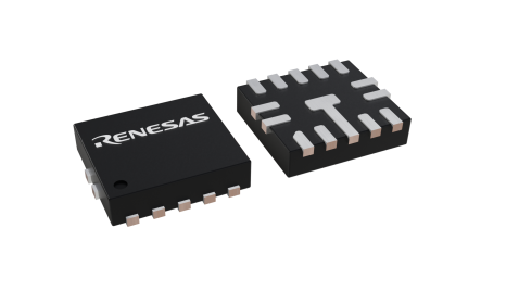 3D illustration featuring top and bottom views of STQFN chip package with 14 lead count.