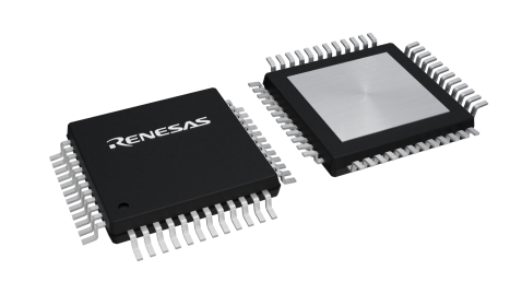 3D illustration featuring top and bottom views of TQFP chip package with 48 lead count.