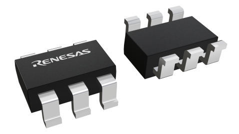 3D illustration featuring top and bottom views of TSOT IC chip package with 6 lead count.
