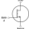 GaN FET symbol for RTP100E1P2G1FL-DSC showing Gate (pin 4), Source (pins 1-3), and Drain (pins 5-8) connections