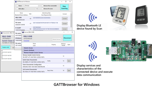 GATTBrowser for Windows RL78G1D en