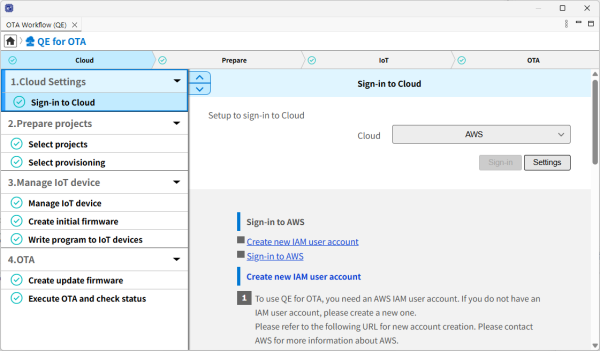 OTA Workflow - OTA with Cloud