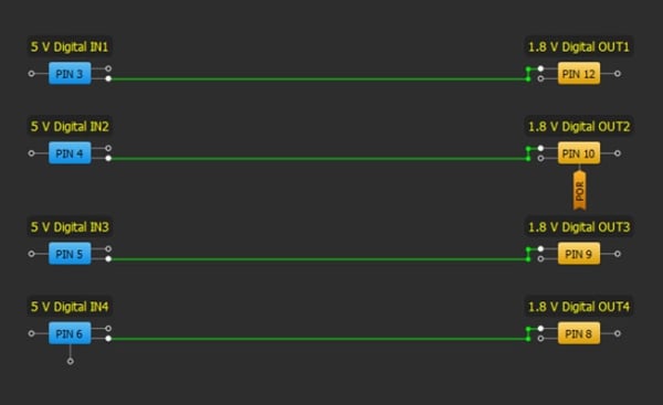 Uni-directional level-shift implemented in GreenPAK