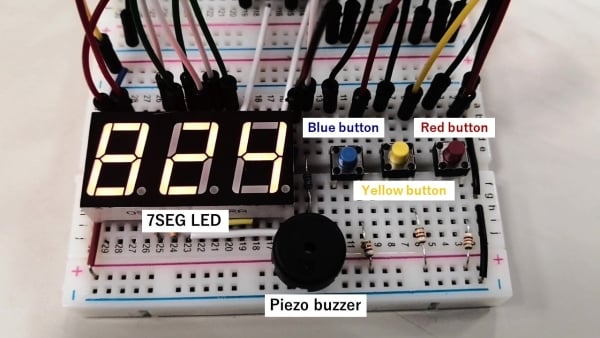 Each number is displayed on the 7-segment LED