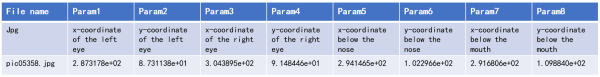 Face calibration parameters