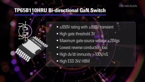 TP65B110HRU High-Voltage GaN Bi-Directional Switch (BDS)