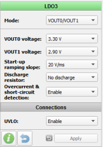 Overcurrent & Short Protection LDO Settings 