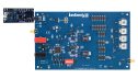ISL73849MEVAL1Z Rad Tolerant Dual-Phase PWM Controller with PMBus Evaluation Board Connected to the ISLUSBPMBADAPT3ZA Adapter Board