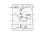 Functional block diagram of the RRW2210x showing the internal control logic, gate driver, protection circuitry, sensing paths, and signal flow between the controller, power stage, and external system interfaces.