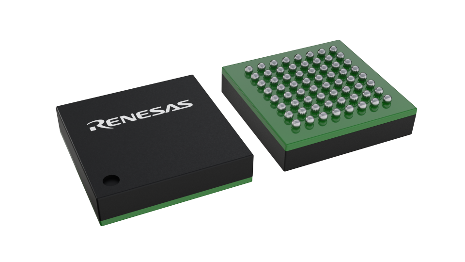 3D illustration featuring top and bottom of BGA IC chip package with 64 lead count