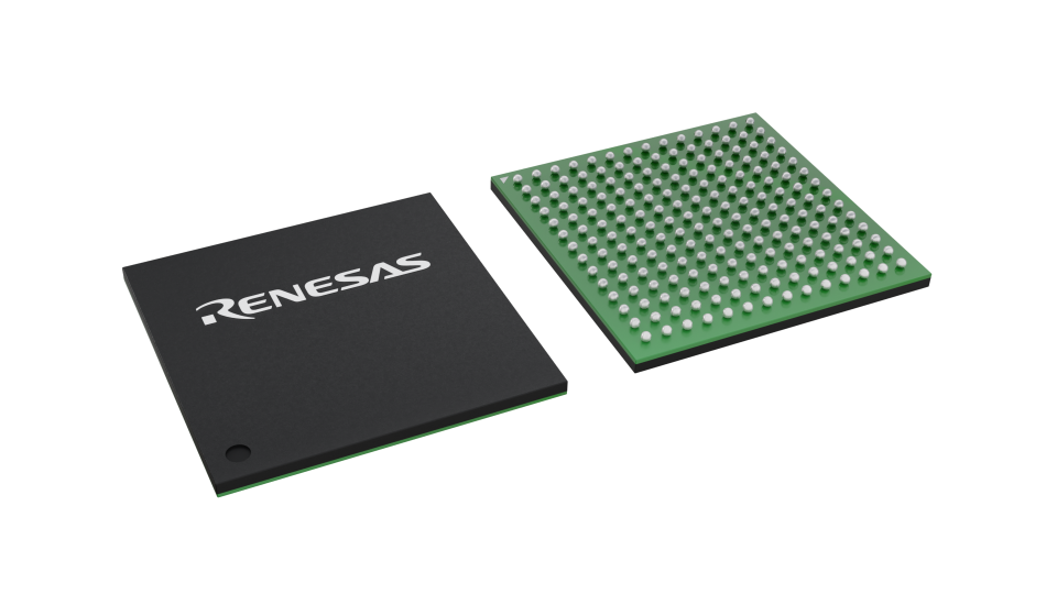 3D illustration featuring top and bottom views of CABGA IC chip package with 196 lead count.