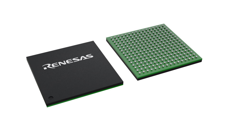 3D illustration featuring top and bottom views of CABGA IC chip package with 256 lead count.