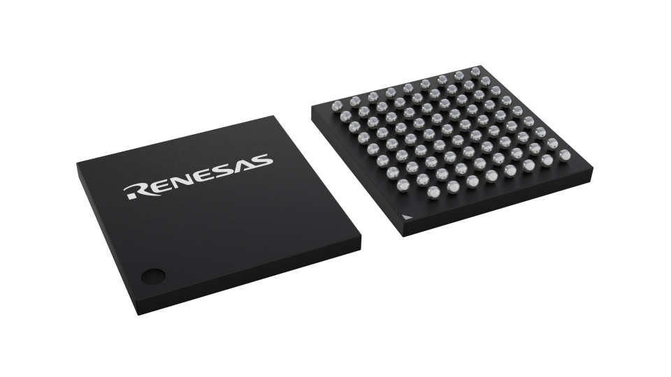 3D illustration featuring top and bottom views of CABGA IC chip package with 80 lead count