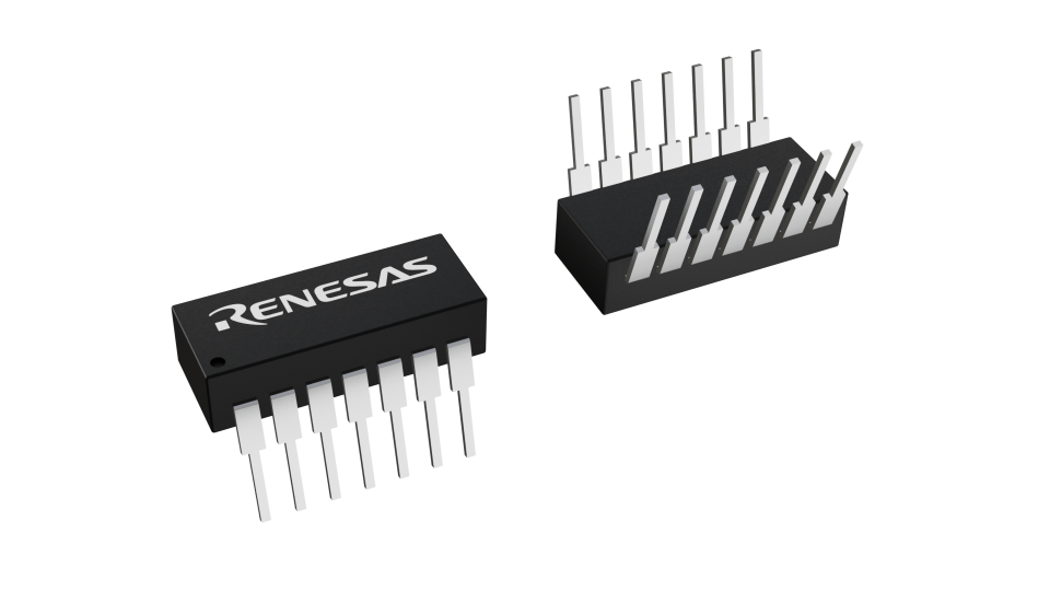 3D illustration featuring top and bottom views of CERDIP IC chip package with 14 lead count.