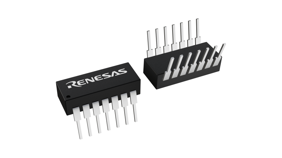 3D illustration featuring top and bottom views of CERDIP IC chip package with 14 lead count.