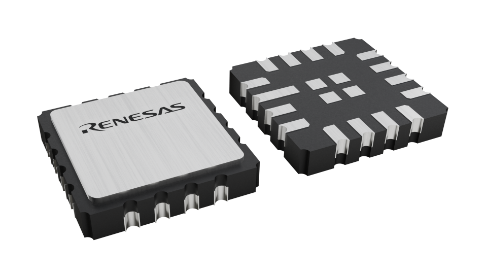 3D illustration featuring top and bottom views of CLCC IC chip package with 16 lead count