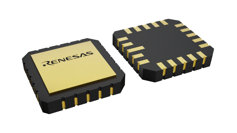 3D illustration featuring top and bottom views of CLCC IC chip package with 20 lead count.