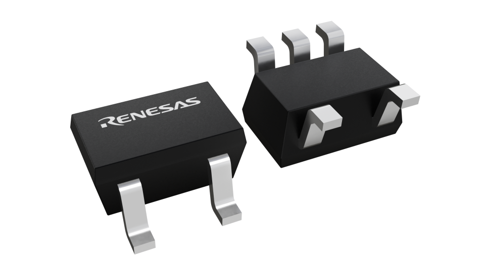 3D illustration featuring top and bottom views of CMPAK IC chip package with 5 lead count