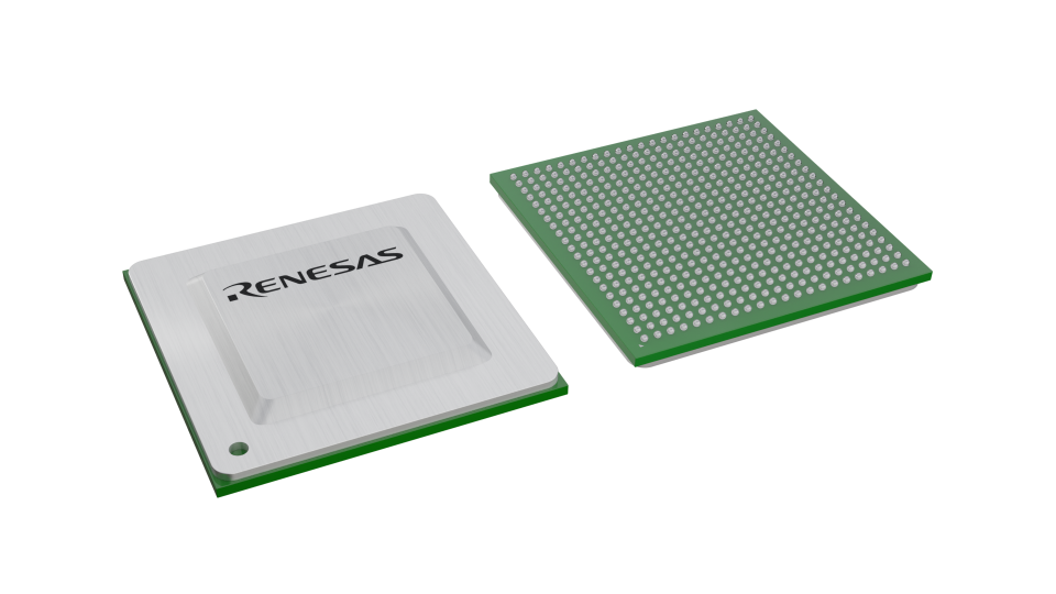 3D illustration featuring top and bottom views of FCBGA IC chip package with 484 lead count.