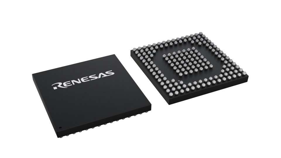 3D illustration featuring top and bottom views of FCCSP IC chip package with 165 lead count.